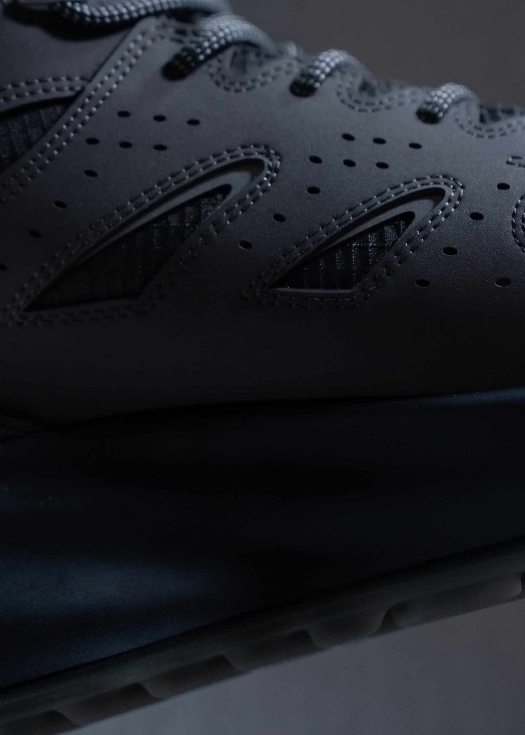 Detail of a Riverline boot's perforated upper